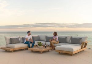 sorrento luxury teak garden lounge sofa set modular entertaining patio outdoor furniture
