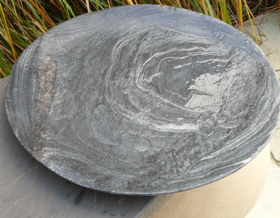slate grey shallow decorative dish or bowl