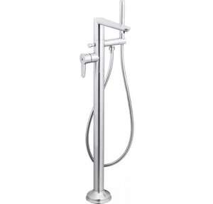 outdoor floor mounted bath or hot tub tap with hand held shower