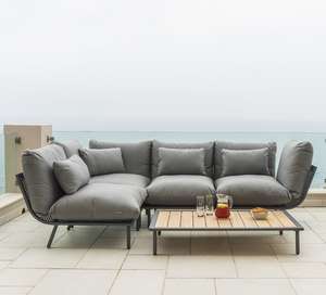 grey all weather fabric garden lounge corner set