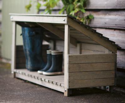 wooden welly boot and shoe storage for porches, hallways and boot rooms