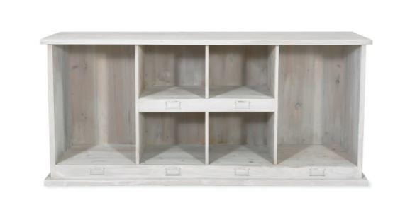 wellyboot locker and shoe storage in a white wood