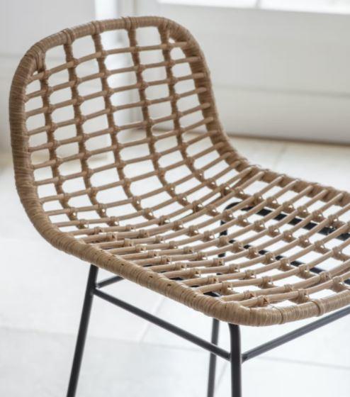 seat of bamboo weave modern high bar stool for garden outdoor or kitchen breakfast bar use