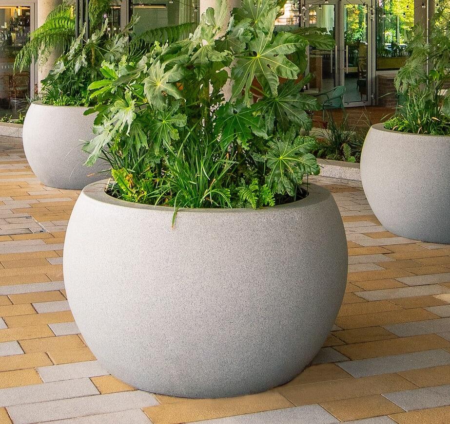modern garden planter very large ooutdoor bowl planter in stone granite effect