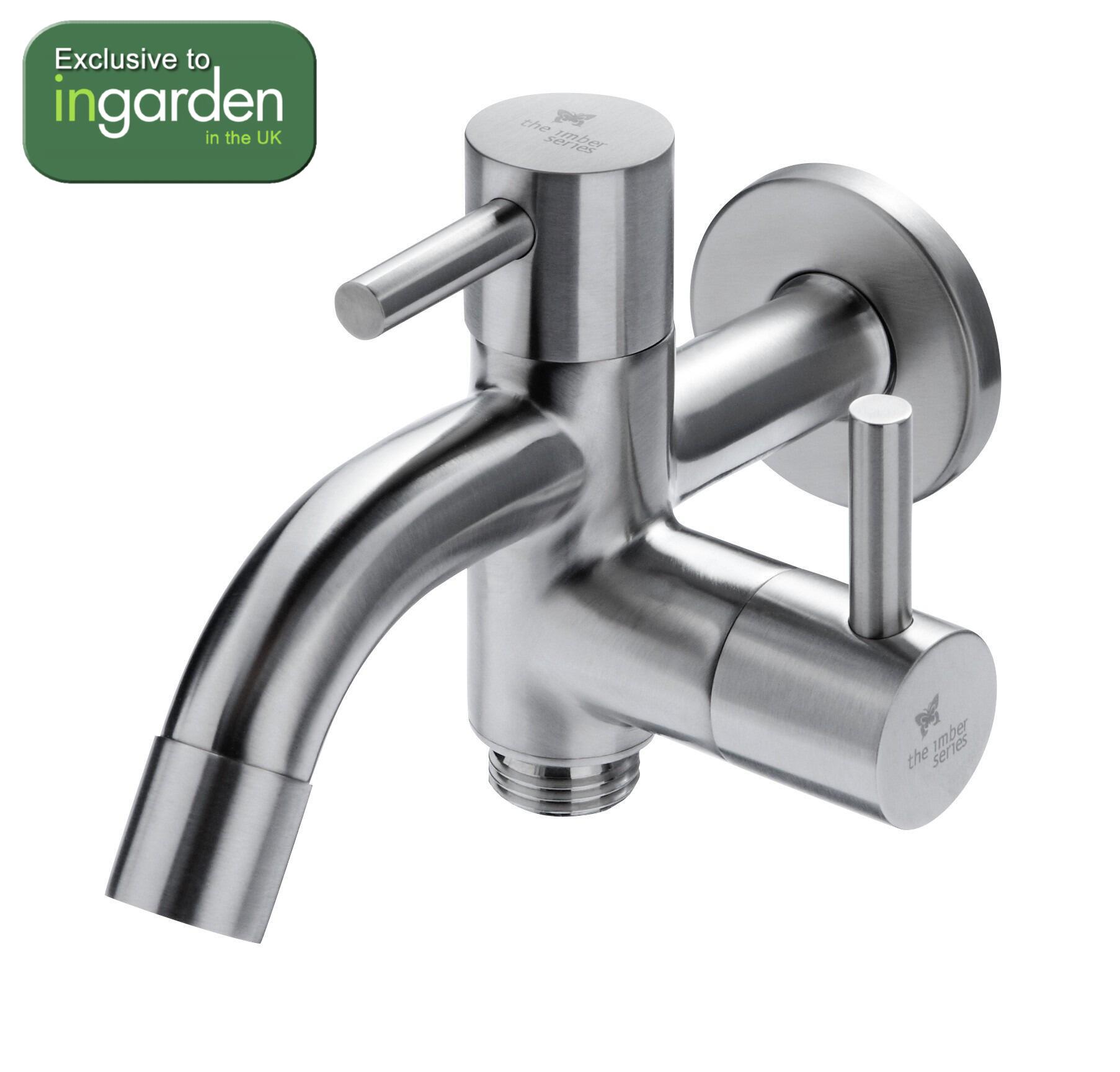 marine grade 316 stainless steel double wall tap single feed spout garden outdoor use