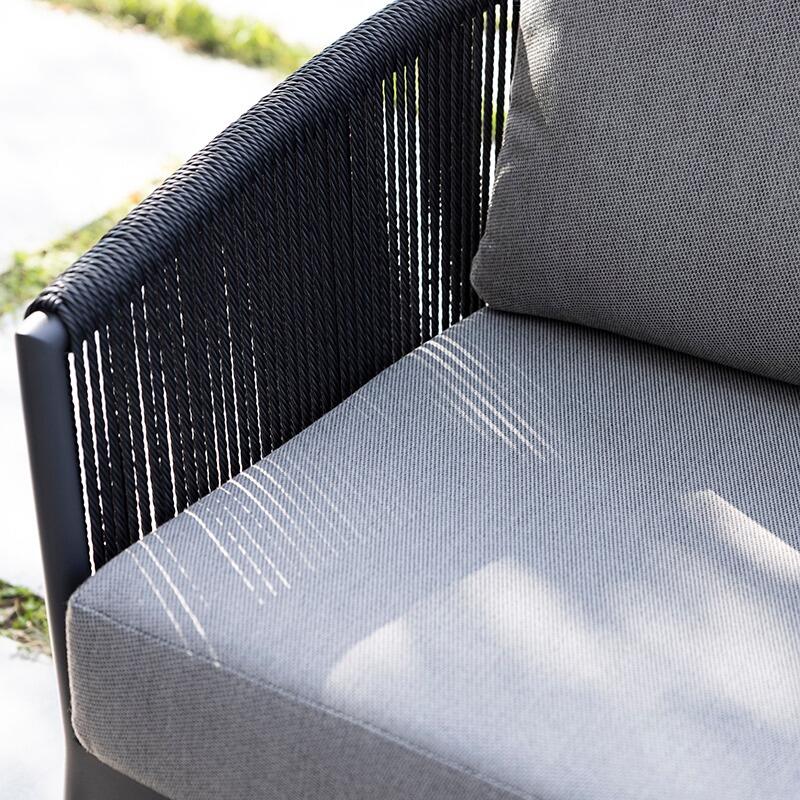 garden armchair modern lounge modern all weather wicker black cushions grey moon detail outdoor lounging