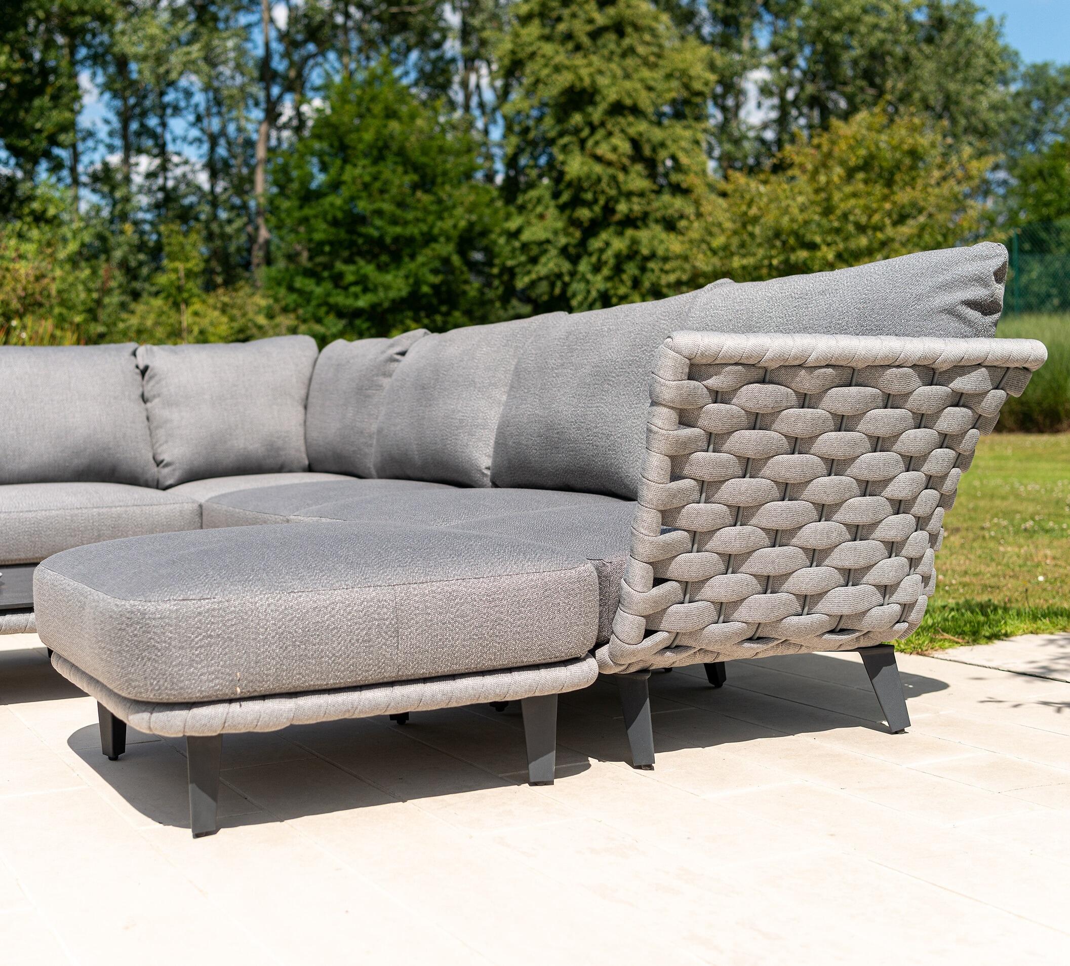 modular garden lounge sofa corner set light grey cordial luxe rope all weather