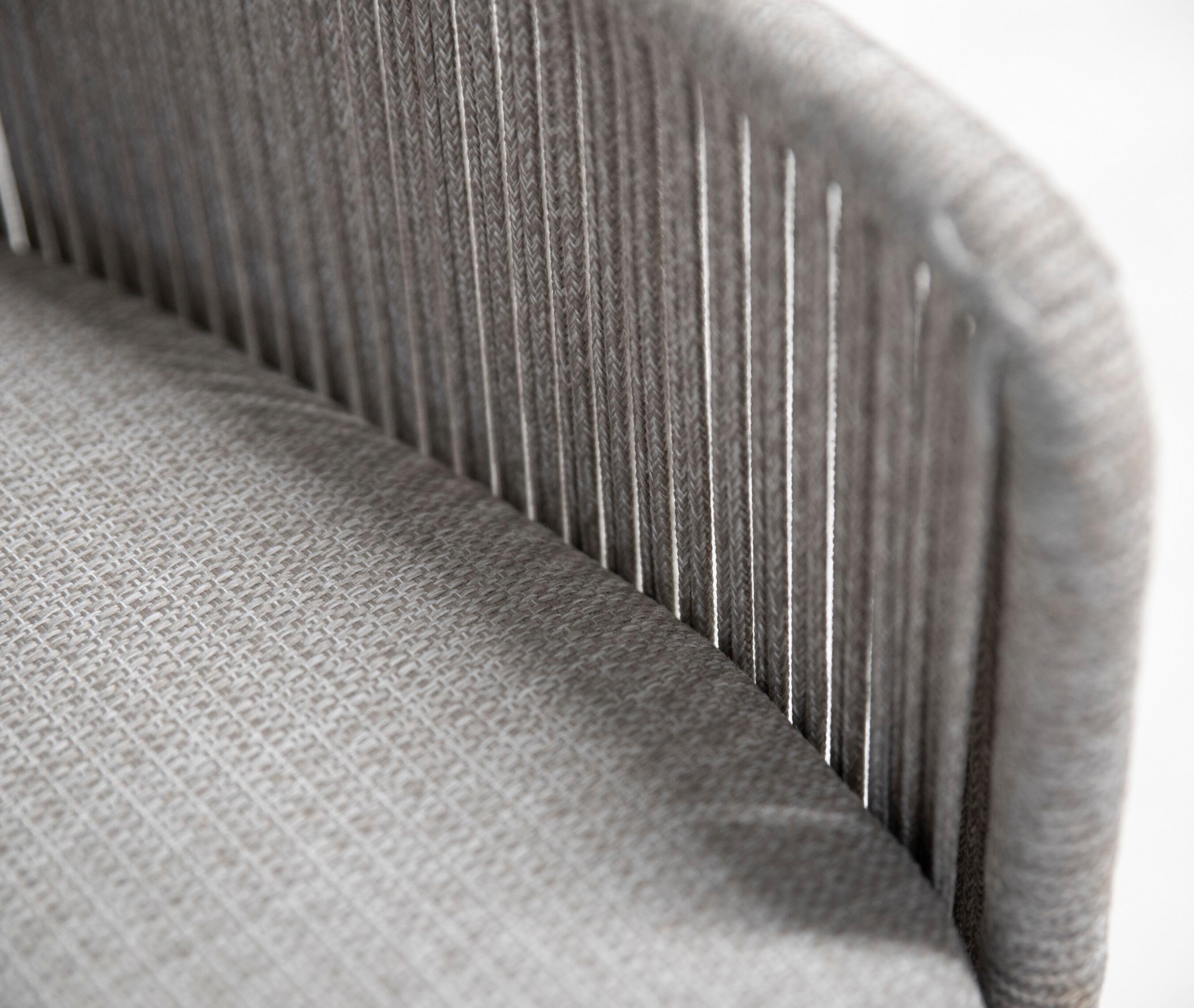 detail soft grey all weather rope weave and fabric cushions