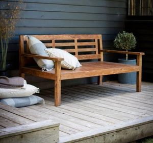 reclaimed garden daybed in reclaimed teak outdoor patio seating