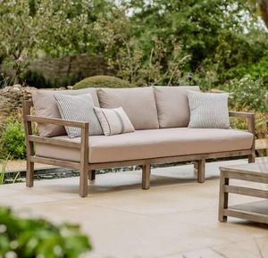 outdoor garden patio lounge sofa acacia hardwood sandridge all weather cushions