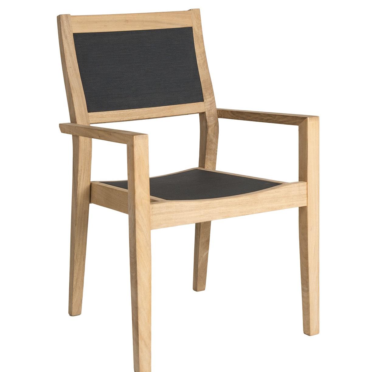 wood rose sling garden dining chairs stacking roble hardwood