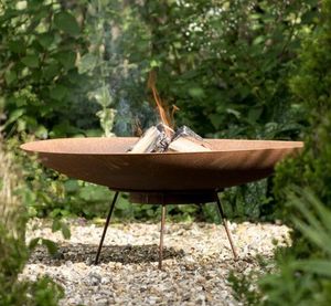 corten steel garden fire bowl modern firepit metal outdoor brazier