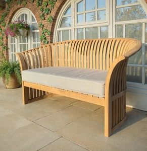 spring curved slatted teak hardwood garden spring bench outdoor patio seating
