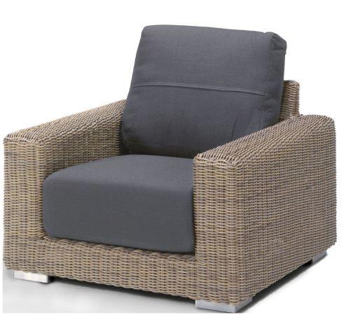Wicker armchair allweather with cushions garden lounge set