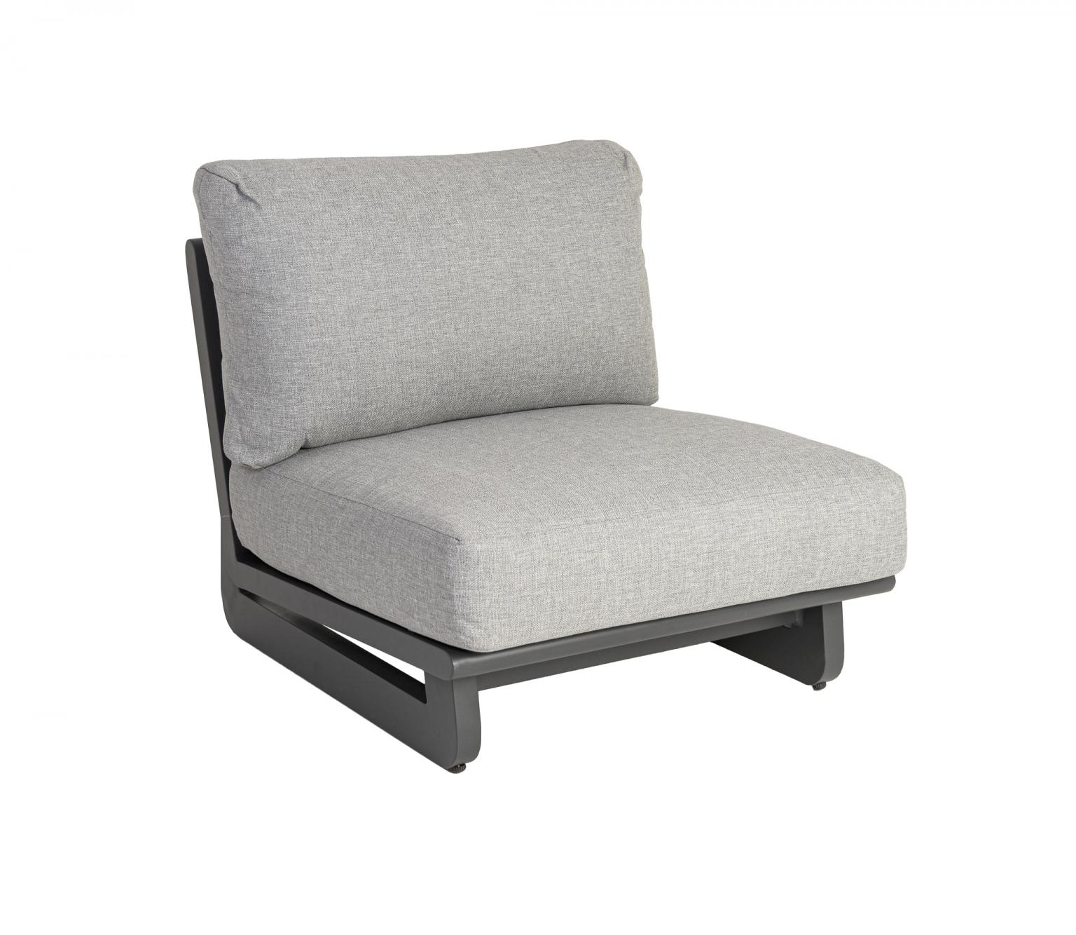 grey all weather garden sofa middle centre unit aluminium and cushions