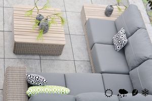 Modular all weather wicker lounge set with cushions