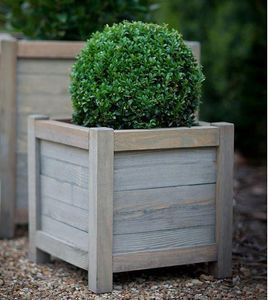 modern garden square 40 cm planter in spruce wood for garden outdoor planting