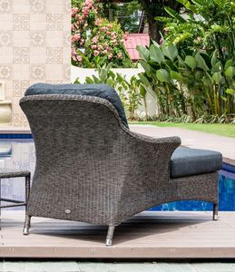 grey rattan weave patio garden pool sun lounger charcoal cushions monte carlo