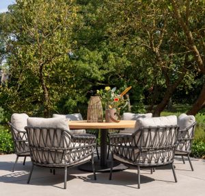 low garden dining set all weather rope weave grey modern outdoor calpi armchairs dining chairs cushions
