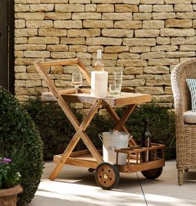 teak garden drinks trolley bistro cart outdoor indoor reclaimed rustic wood radley