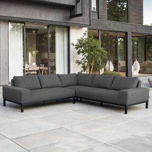 modern all weather fabric outdoor garden corner sofa set in charcoal grey regency