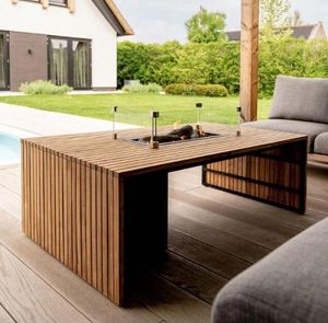 teak garden fire table modern gas propane outdoor patio heating cosibridge