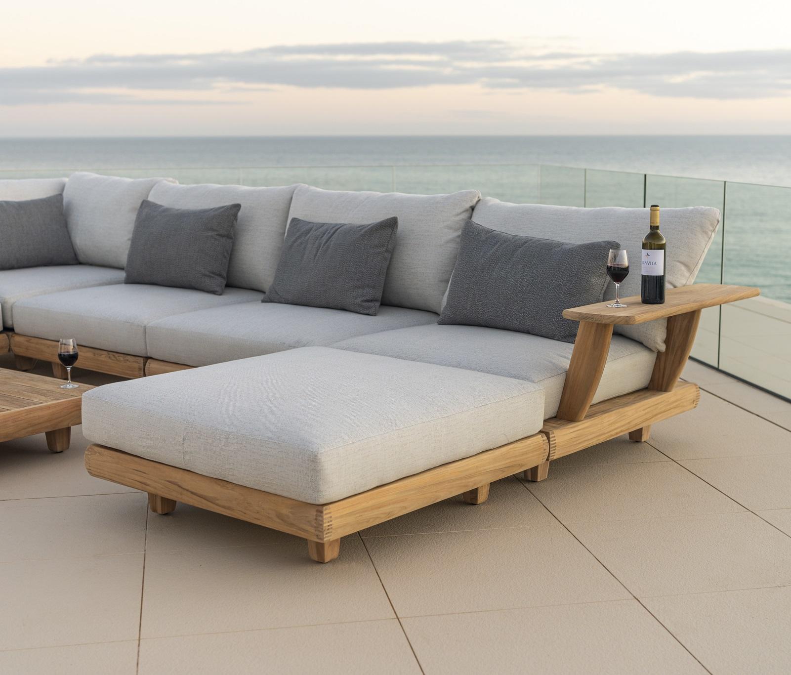 chaise modular end unit for outdoor garden lounge sofa set