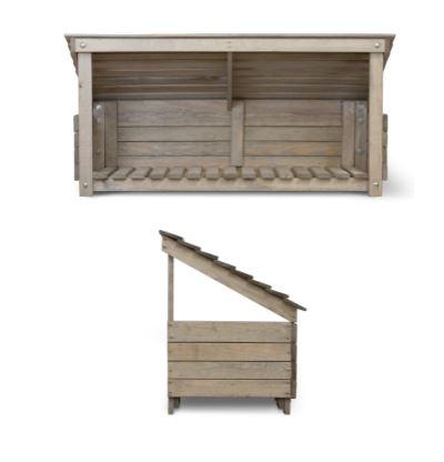 covered welly boot and shoe storage in spruce wood for outdoor porches, hallways and boot rooms