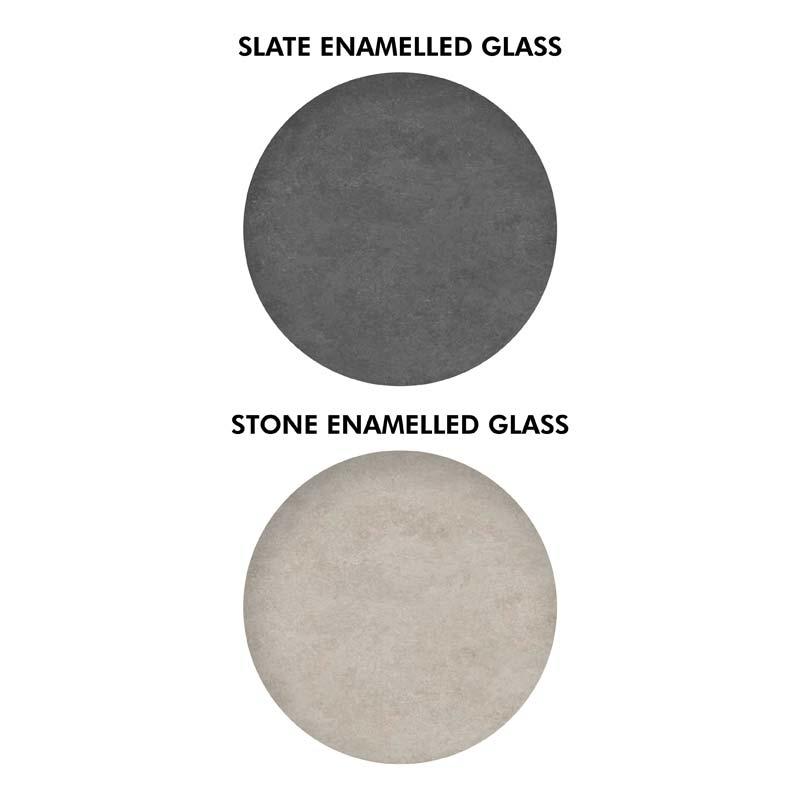 stone and slate enamel glass top sample