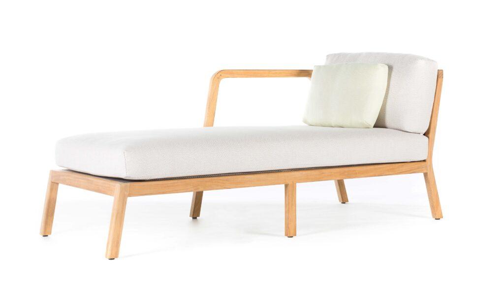 teak chaise longue modular garden sofa lounge unit