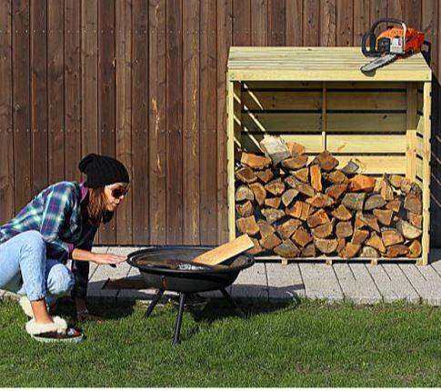 FSC pine wood garden log storage for outdoor use