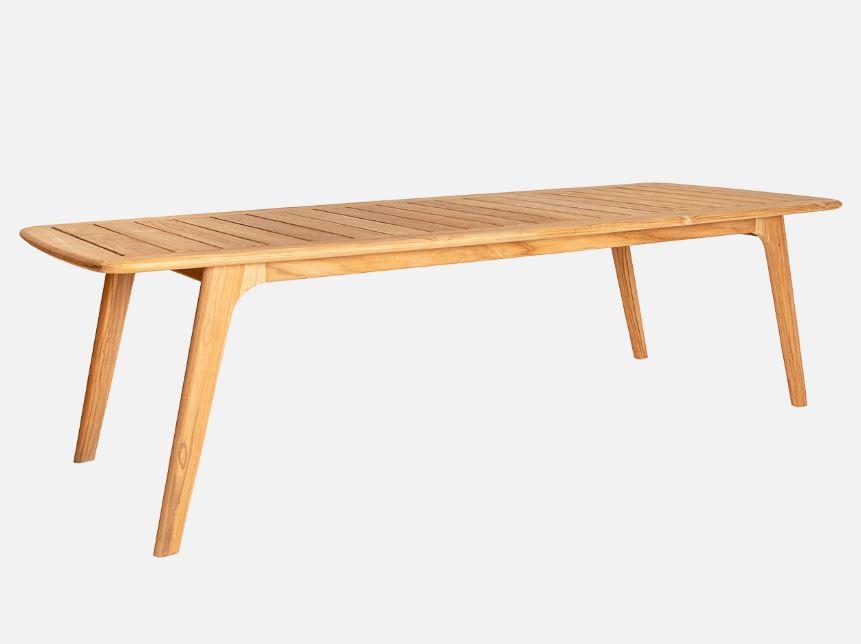 2.7 m teak garden dining table in high grade hardwood and mid century danish design
