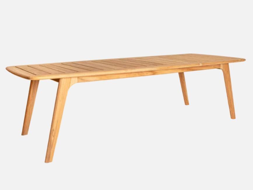 large teak modern garden dining table rectangle contemporary design outdoor dining dana 270 cm 6-10 seater