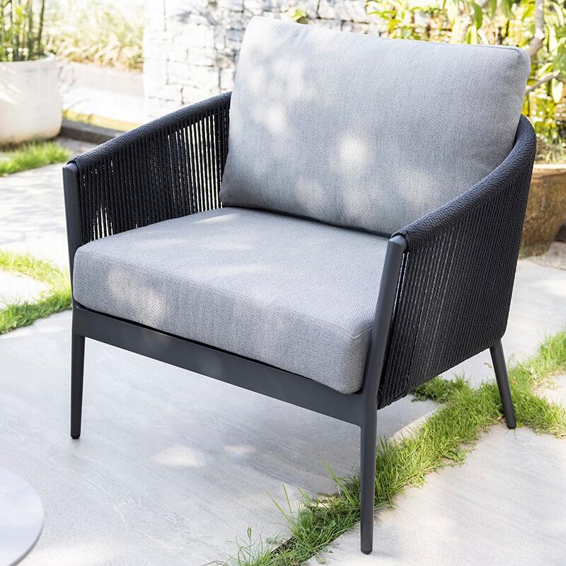 garden armchair modern lounge black grey modern all weather wicker black cushions grey moon outdoor lounging