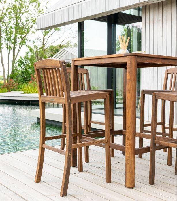 hardwood garden high bar stools chairs and high table bolney hardwood acacia wood