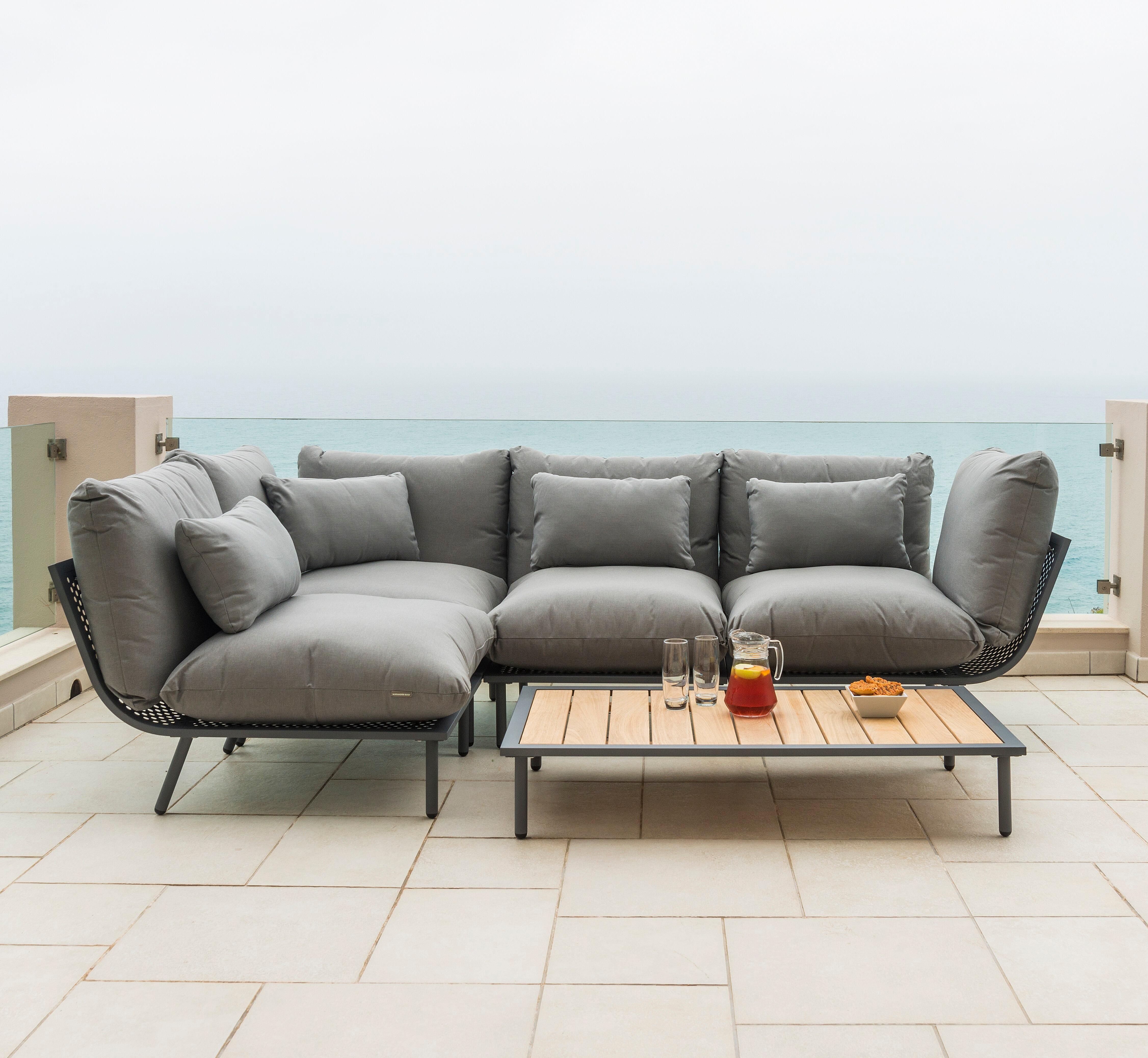 modular garden lounge sofa set individual modern metal and deep cushions