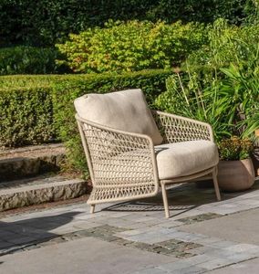 lounging garden armchairs set outdoor all weather rope weave seating in latte