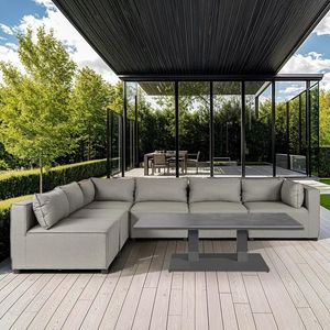 modern fabric garden lounge sofa modular corner set patio outdoor lounging furniture cozy stone