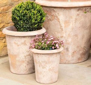 terracotta planters garden patio outdoor pots set of 4 modern tapered style