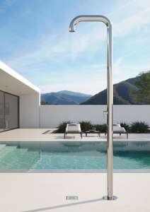 stainless steel 316 grade garden outdoor shower modern polished floor mounted shower