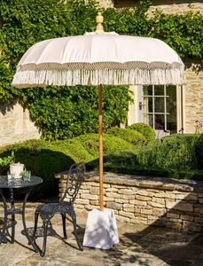 natural teak garden parasol modern patio outdoor shade summerleaze