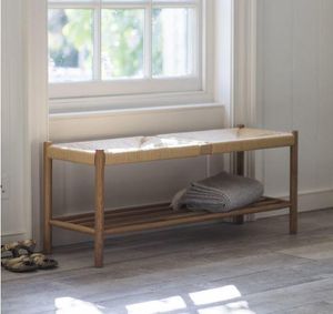 oak and weave modern oak indoor bench for hallways and boot rooms