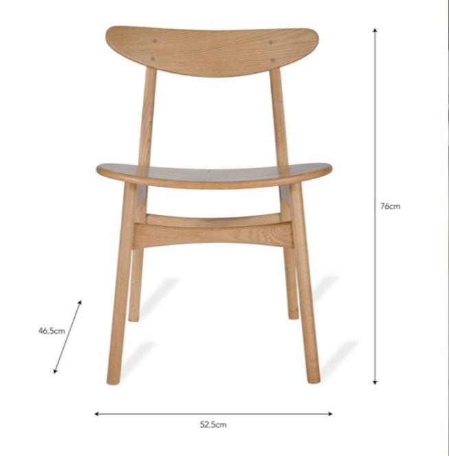 dimensions of oak dining chair with spindle legs and soft curved ergonomic seat indoor kitchen use