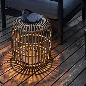 small outdoor garden rattan lantern lighting