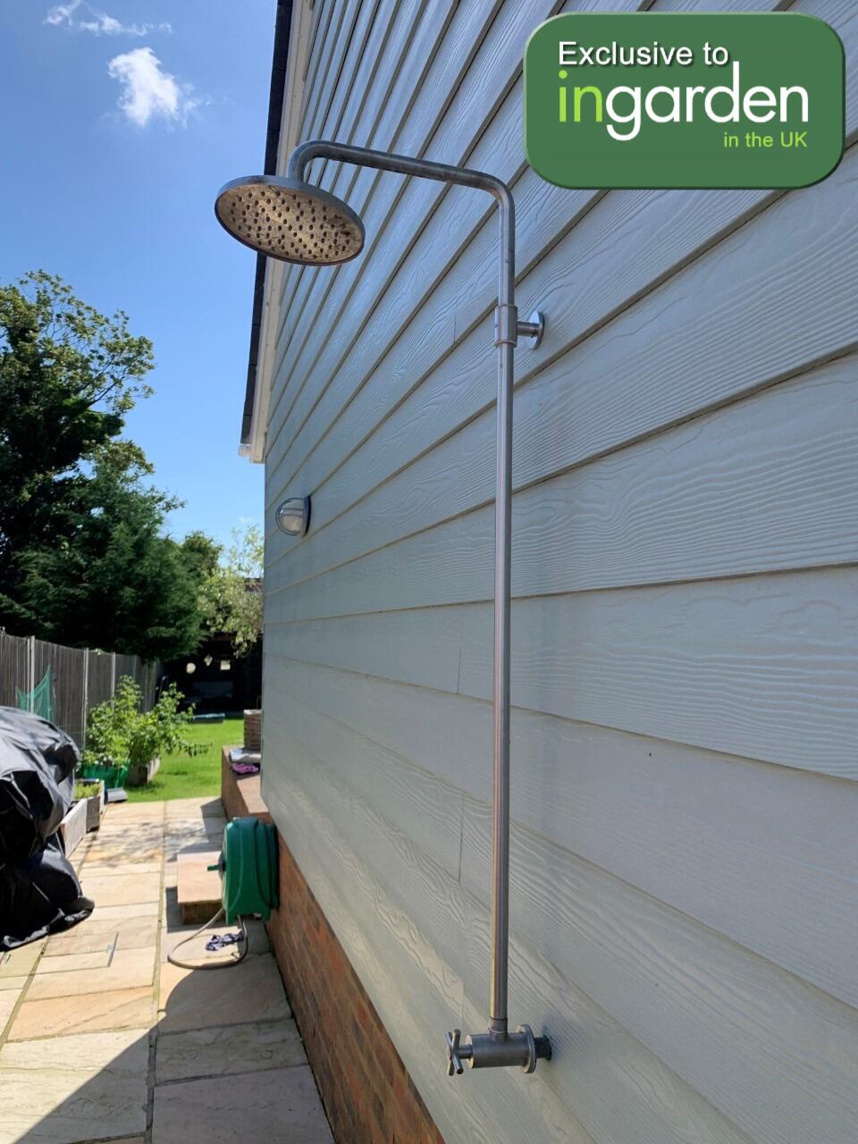 stainless steel modern outdoor garden shower wall mounted single feed