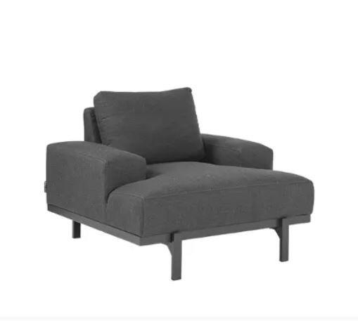 modern garden lounge armchair in grey all weather sunbrella fabric