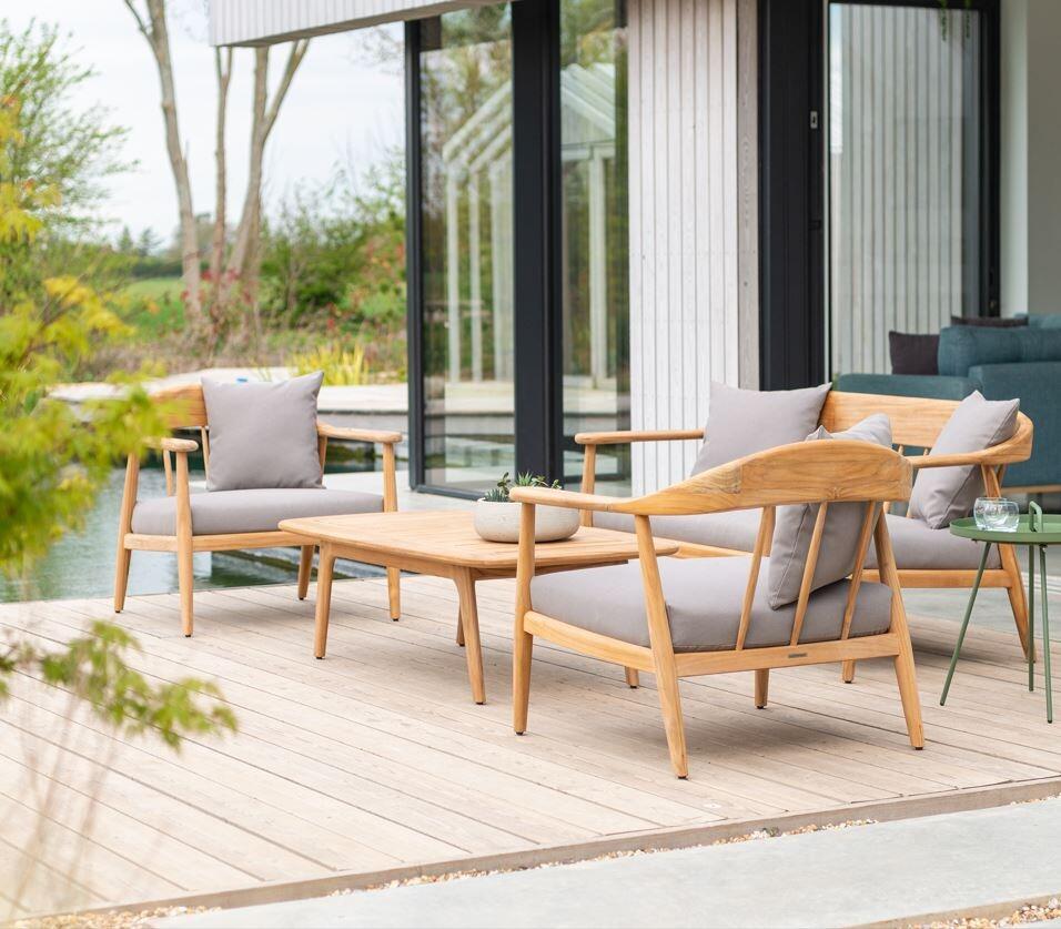 teak modern design garden outdoor lounge sofa armchairs set