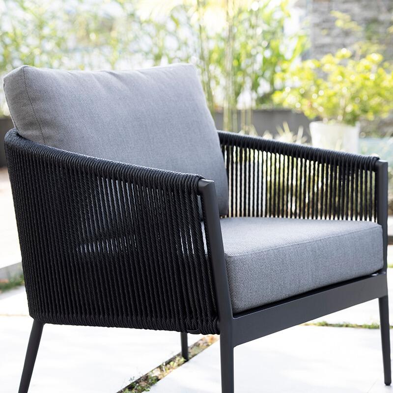 garden armchair modern lounge side black grey modern all weather wicker black cushions grey moon outdoor lounging