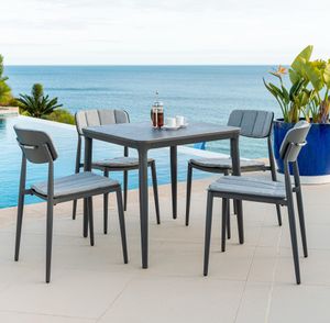 4 seater modern patio garden dining set grey aluminium rimini patio furniture
