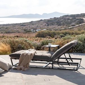 garden pool sun lounger sun bed snug aluminium and all weather fabric grey